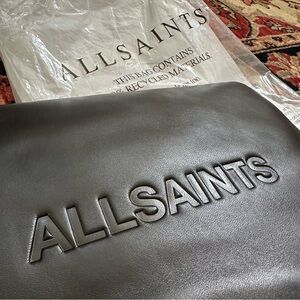 NWT AllSaints Leather Zip-Around Laptop Case